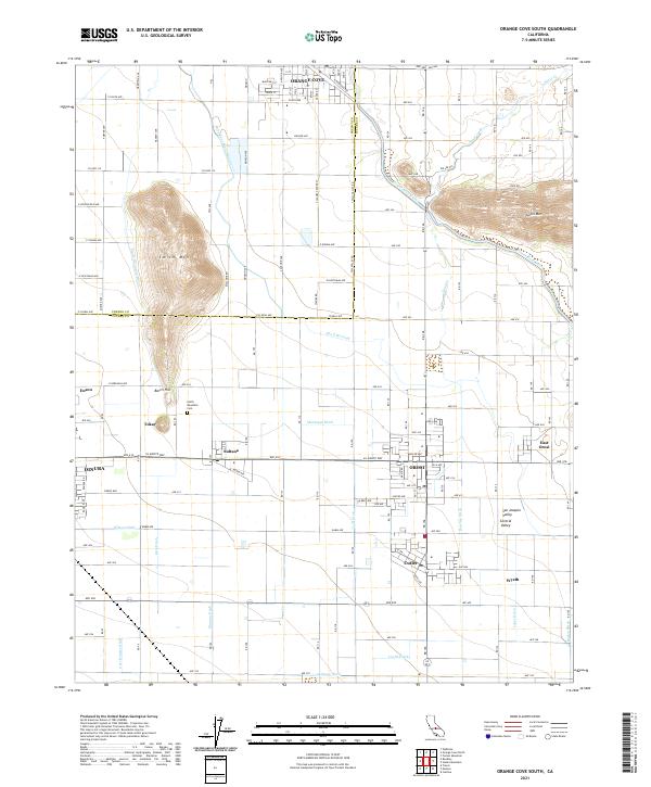 Orange Cove South, CA — USGS 7.5-minute topo (2021)