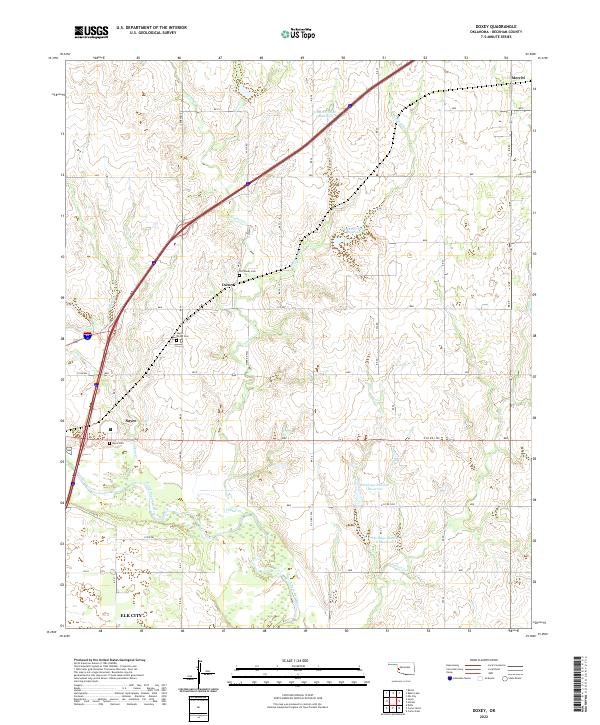 Doxey, OK — USGS 7.5-minute topo (2022)