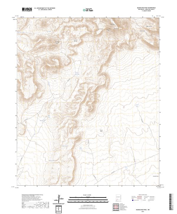 Magdalena Peak, NM — USGS 7.5-minute topo (2023)