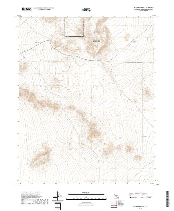 Blackwater Well, CA — USGS 7.5-minute topo (2021)
