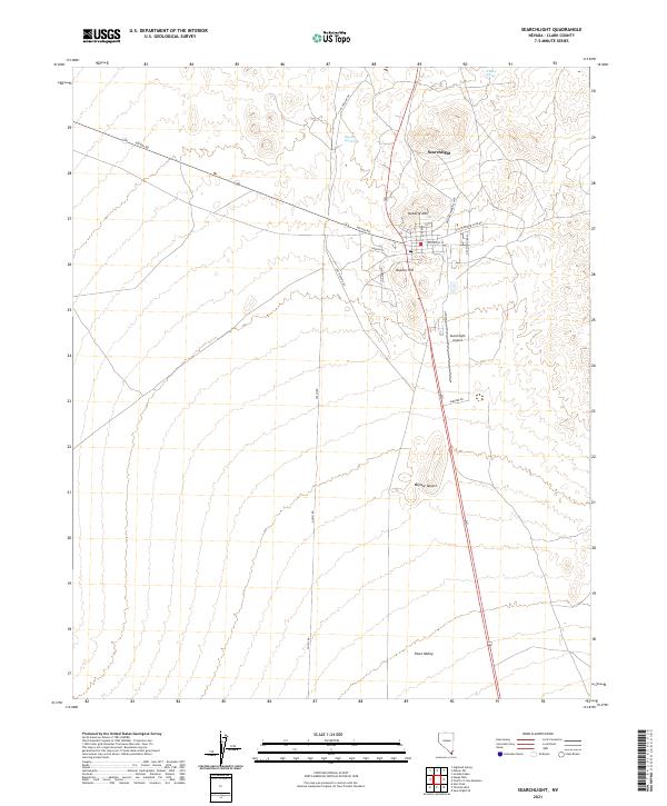 Searchlight, NV — USGS 7.5-minute topo (2021)