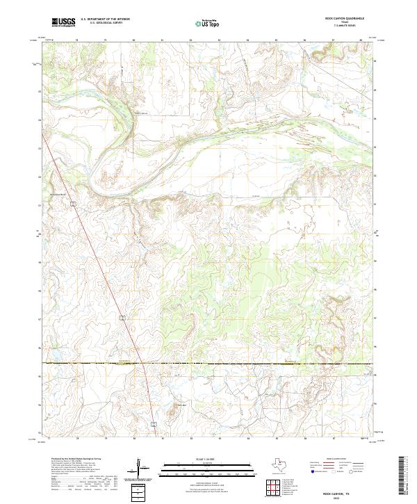 Rock Canyon, TX — USGS 7.5-minute topo (2022)