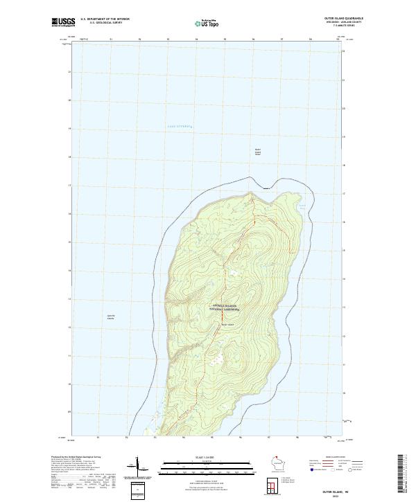 Outer Island, WI — USGS 7.5-minute topo (2022)