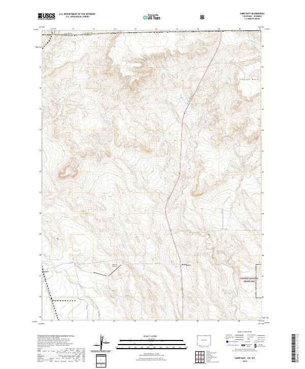 Carr East, CO-WY — USGS 7.5-minute topo (2022)