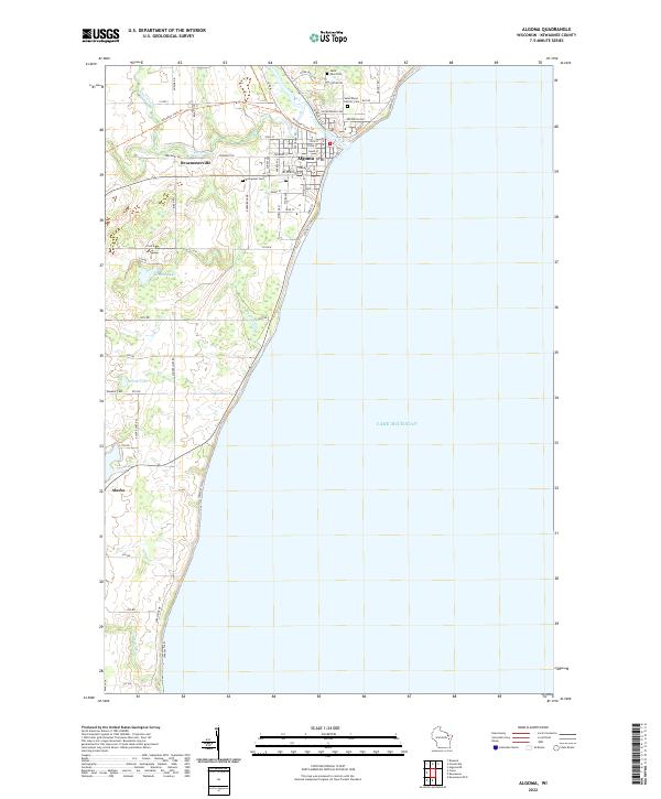 Algoma, WI — USGS 7.5-minute topo (2022)