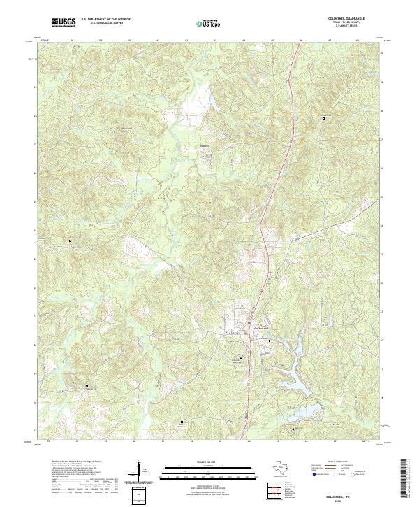 Colmesneil, TX — USGS 7.5-minute topo (2022)