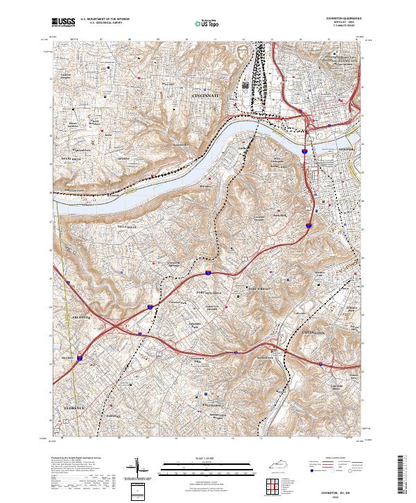 Covington, KY-OH — USGS 7.5-minute topo (2022)