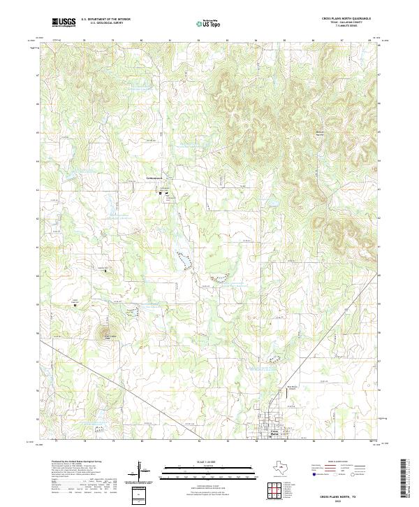Cross Plains North, TX — USGS 7.5-minute topo (2022)