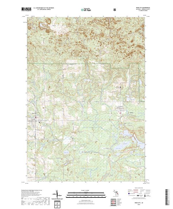 Rose City, MI — USGS 7.5-minute topo (2023)