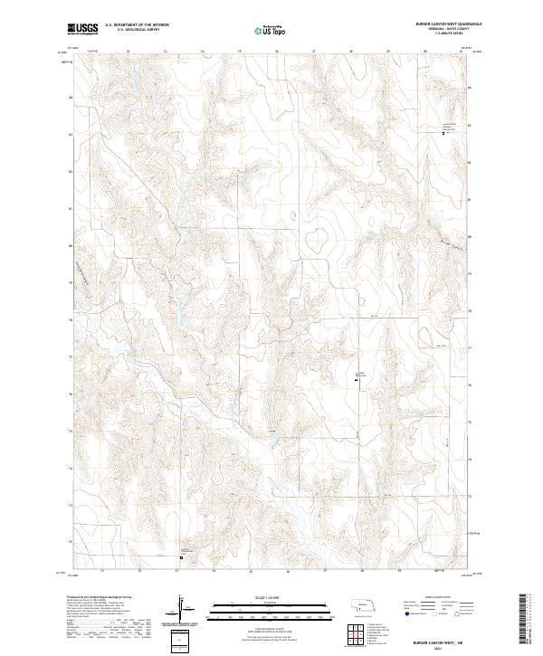 Burger Canyon West, NE — USGS 7.5-minute topo (2021)