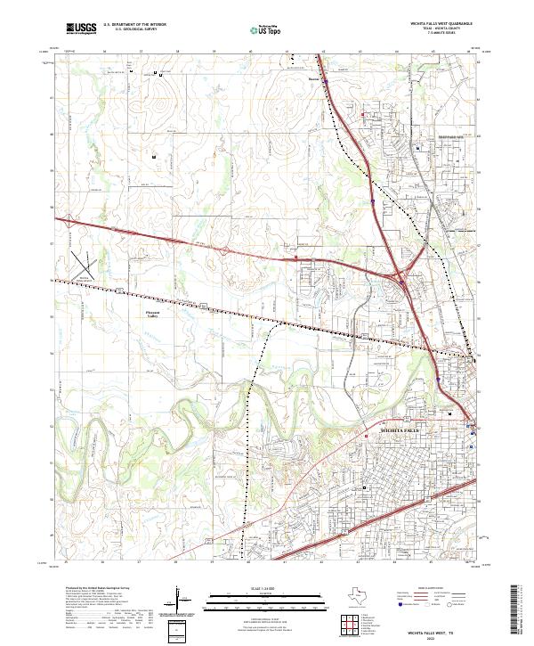 Wichita Falls West, TX — USGS 7.5-minute topo (2022)