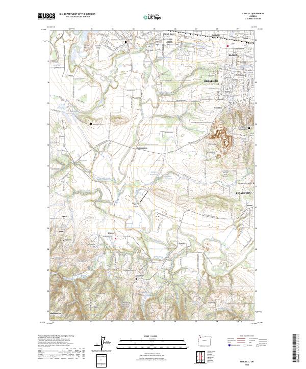 Scholls, OR — USGS 7.5-minute topo (2024)