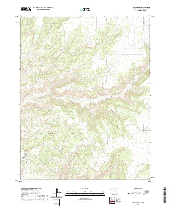 Woods Canyon, CO — USGS 7.5-minute topo (2022)