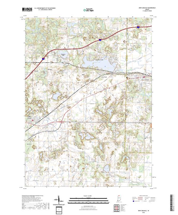 New Carlisle, IN — USGS 7.5-minute topo (2022)