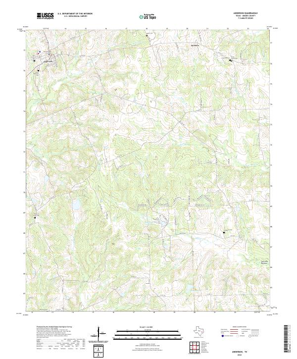 Anderson, TX — USGS 7.5-minute topo (2022)