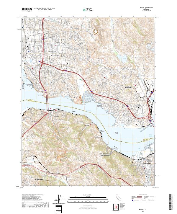 Benicia, CA — USGS 7.5-minute topo (2021)