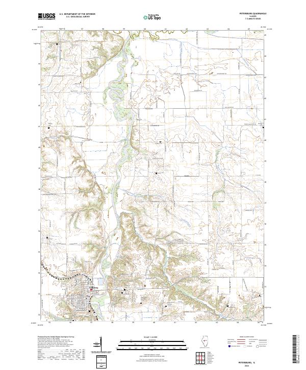 Petersburg, IL — USGS 7.5-minute topo (2024)