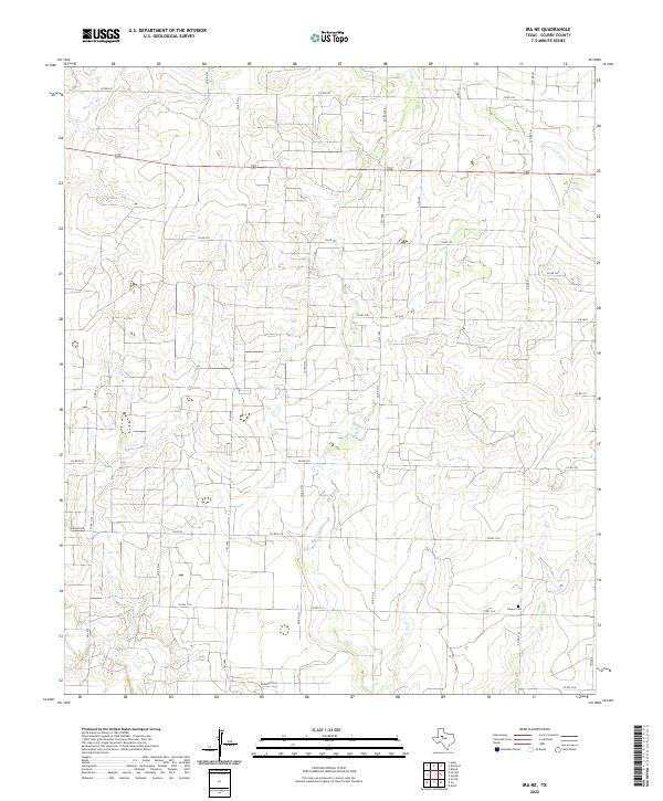 Ira NE, TX — USGS 7.5-minute topo (2022)
