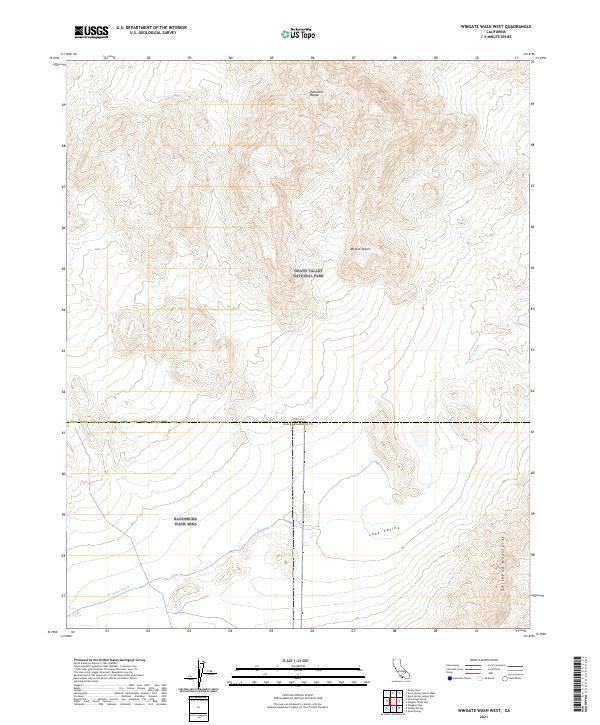 Wingate Wash West, CA — USGS 7.5-minute topo (2021)