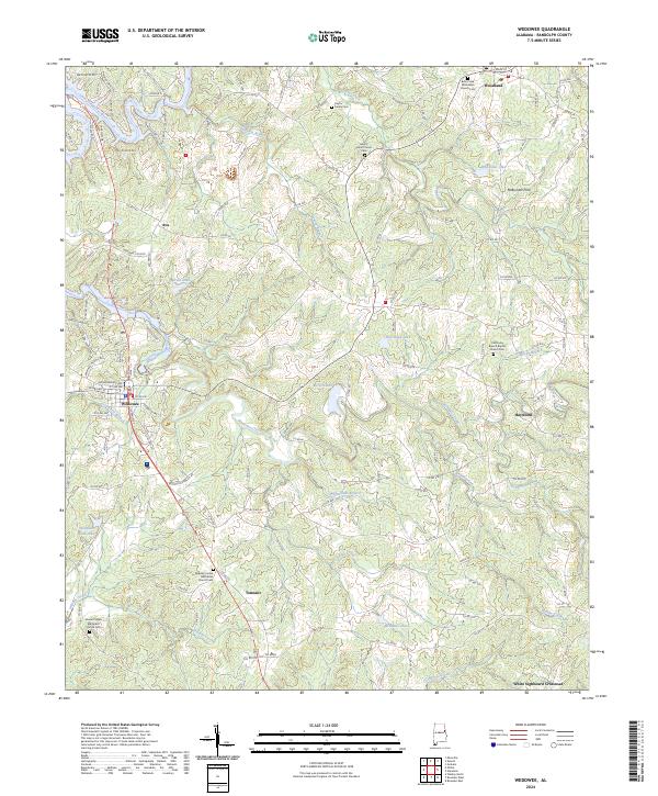 Wedowee, AL — USGS 7.5-minute topo (2024)