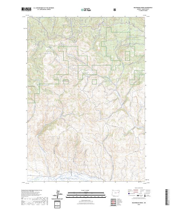 Beaverdam Creek, OR — USGS 7.5-minute topo (2023)