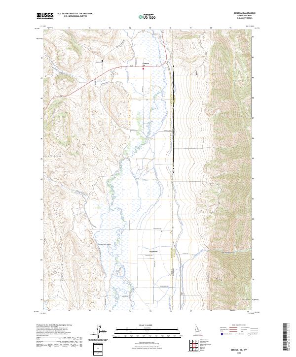 Geneva, ID-WY — USGS 7.5-minute topo (2023)