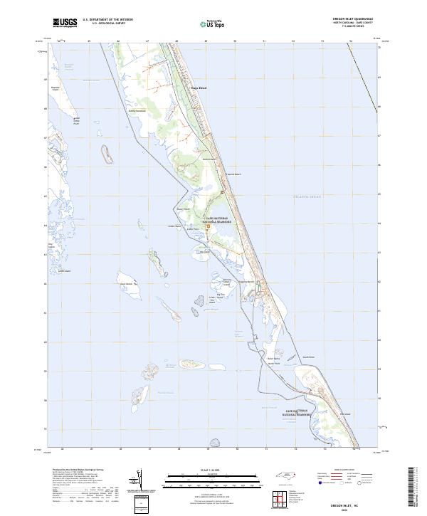 Oregon Inlet, NC — USGS 7.5-minute topo (2022)