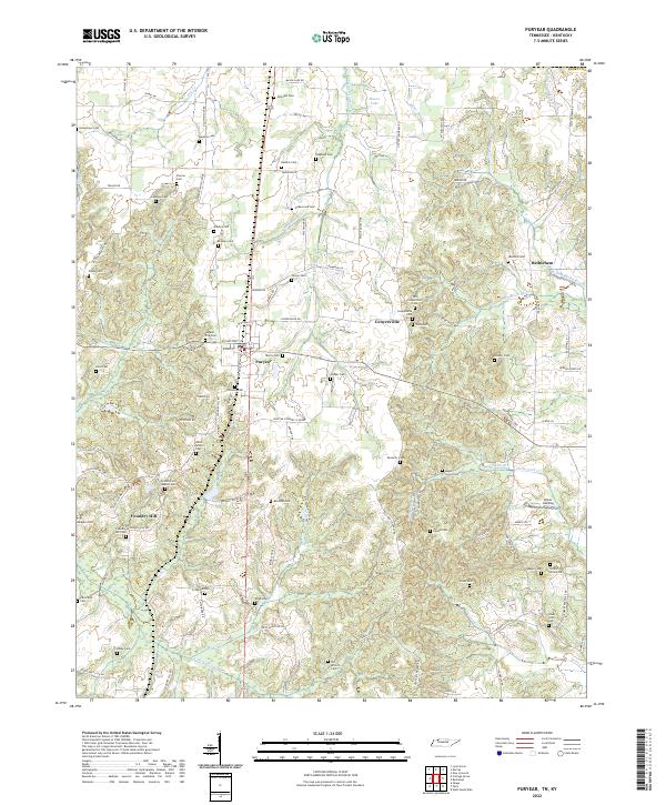 Puryear, TN-KY — USGS 7.5-minute topo (2022)