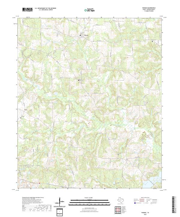 Thomas, TX — USGS 7.5-minute topo (2022)