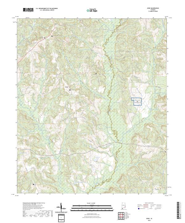 Josie, AL — USGS 7.5-minute topo (2024)