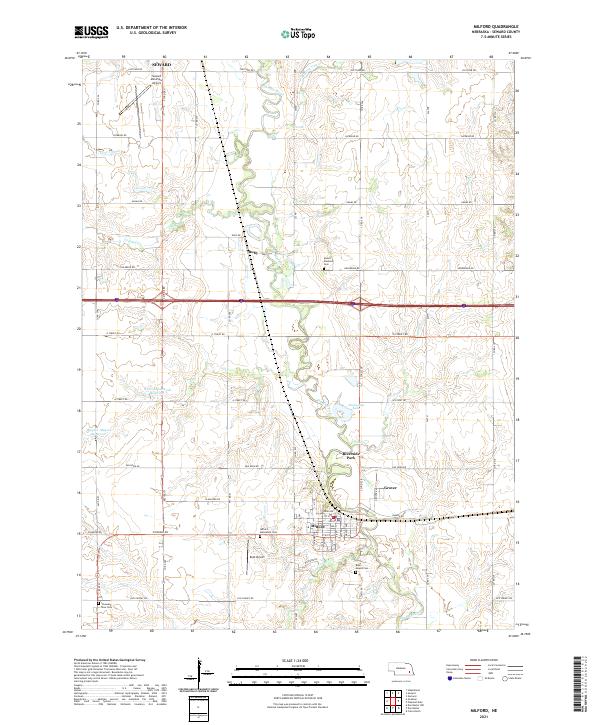 Milford, NE — USGS 7.5-minute topo (2021)