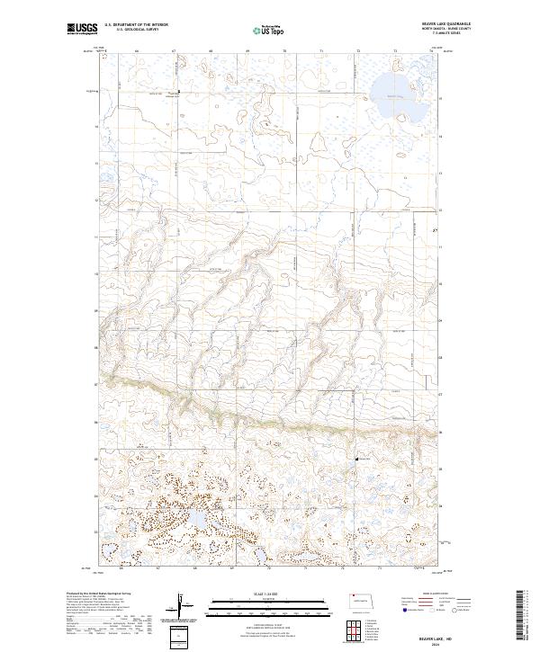 Beaver Lake, ND — USGS 7.5-minute topo (2024)