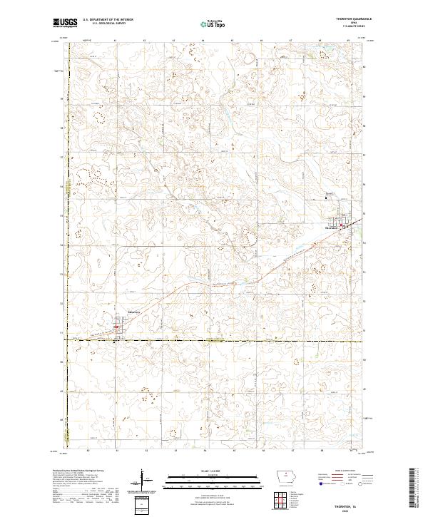 Thornton, IA — USGS 7.5-minute topo (2022)