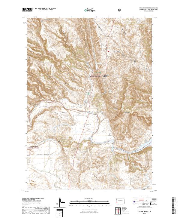 Cascade Springs, SD — USGS 7.5-minute topo (2021)