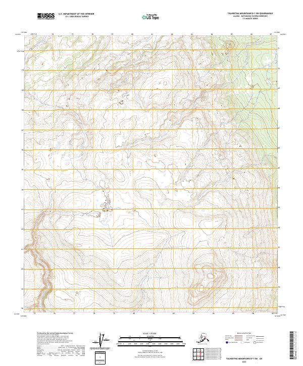 Talkeetna Mountains D-1 SW, AK — USGS 7.5-minute topo (2023)