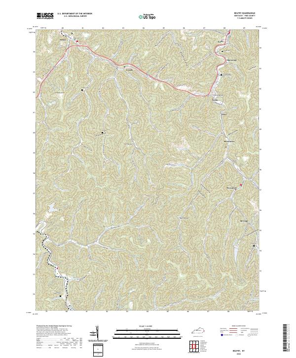 Belfry, KY — USGS 7.5-minute topo (2022)