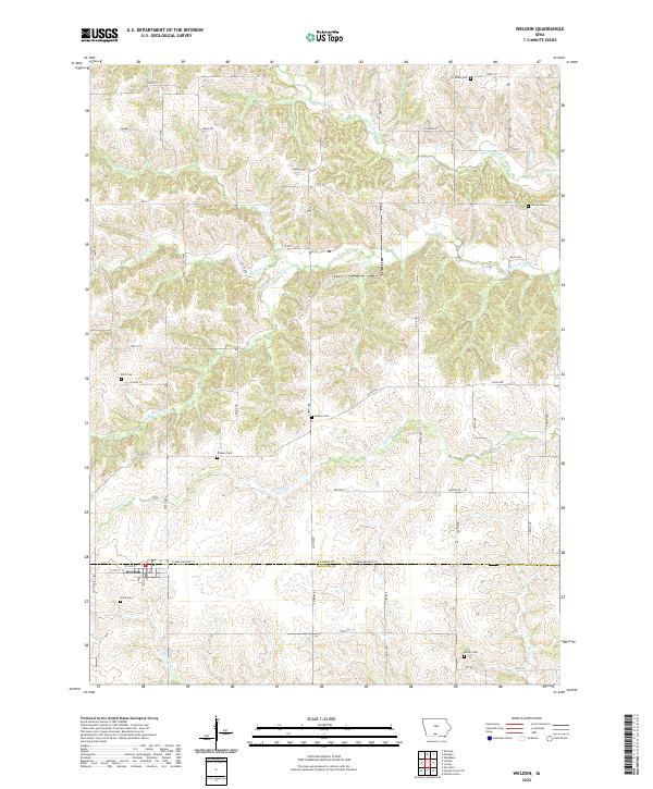 Weldon, IA — USGS 7.5-minute topo (2022)