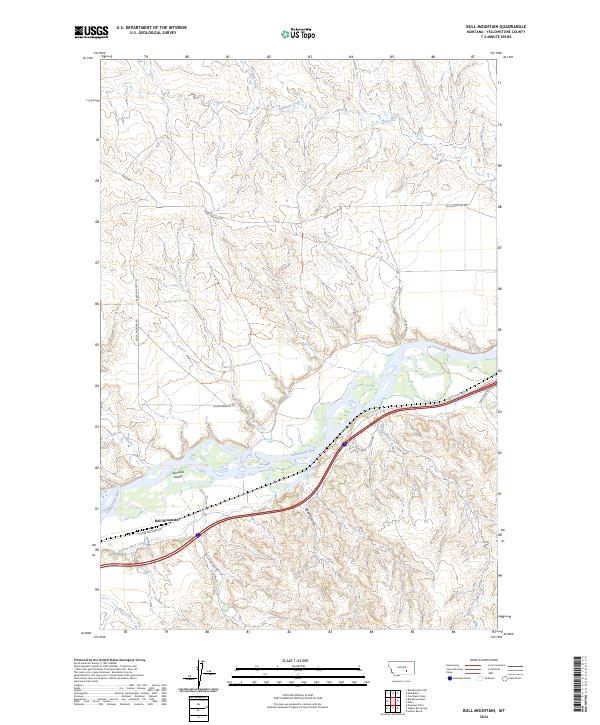 Bull Mountain, MT — USGS 7.5-minute topo (2024)