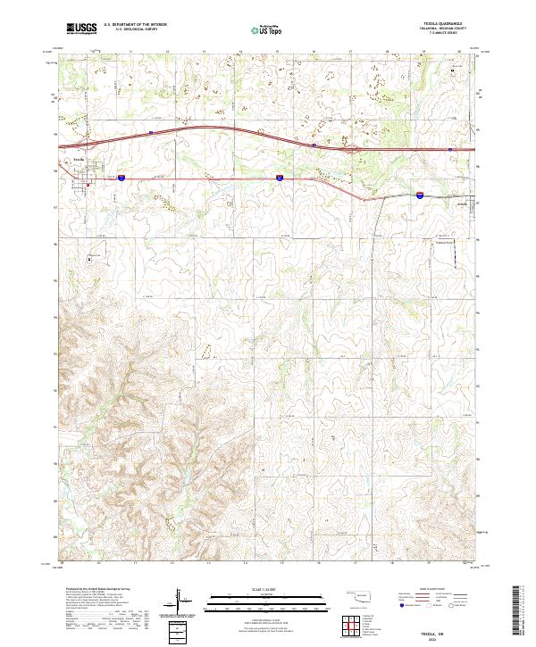 Texola, OK — USGS 7.5-minute topo (2022)