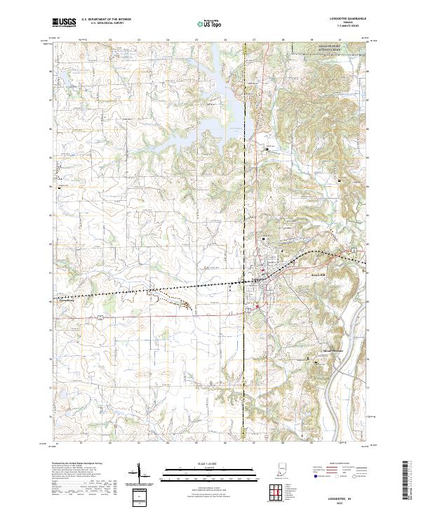 Loogootee, IN — USGS 7.5-minute topo (2022)