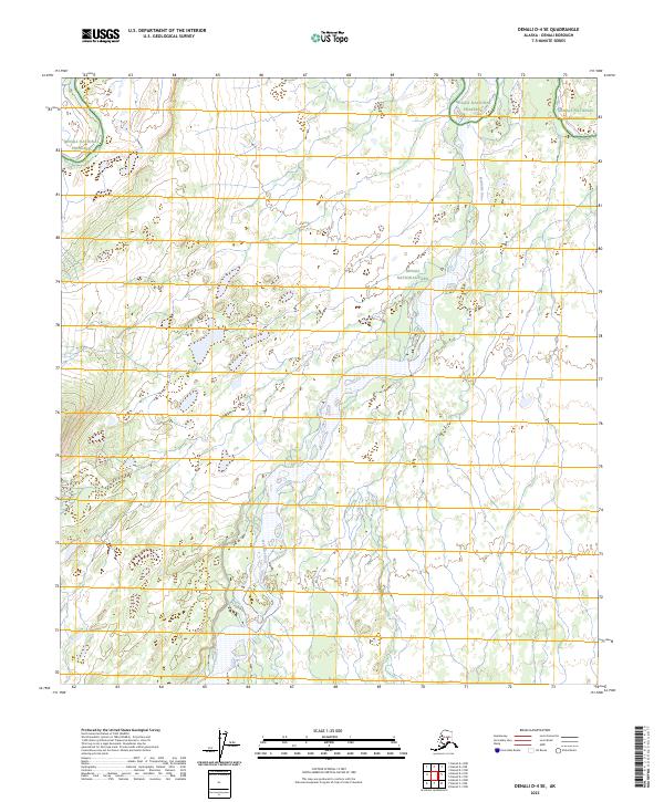 Denali D-4 SE, AK — USGS 7.5-minute topo (2023)
