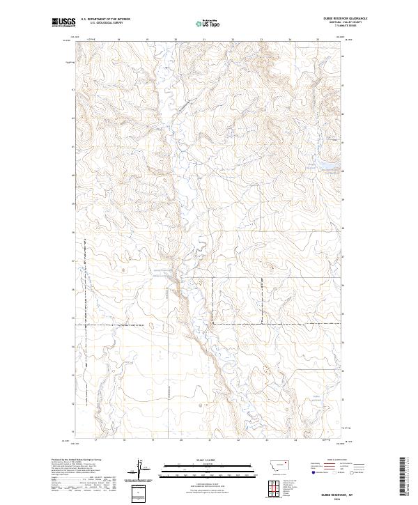 Dubbe Reservoir, MT — USGS 7.5-minute topo (2024)