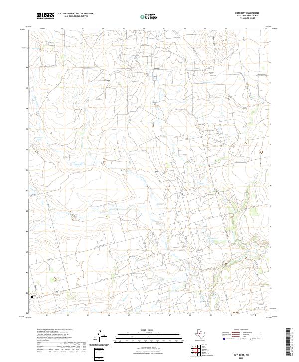 Cuthbert, TX — USGS 7.5-minute topo (2022)