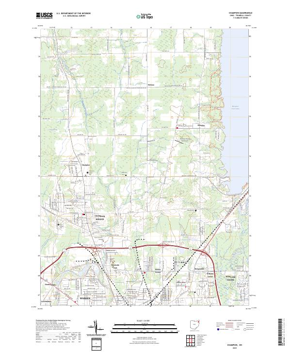 Champion, OH — USGS 7.5-minute topo (2023)