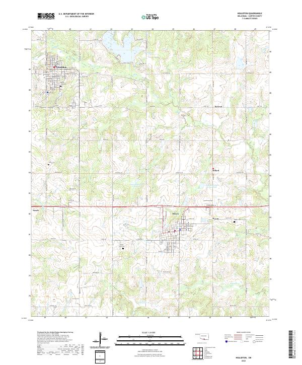 Healdton, OK — USGS 7.5-minute topo (2022)