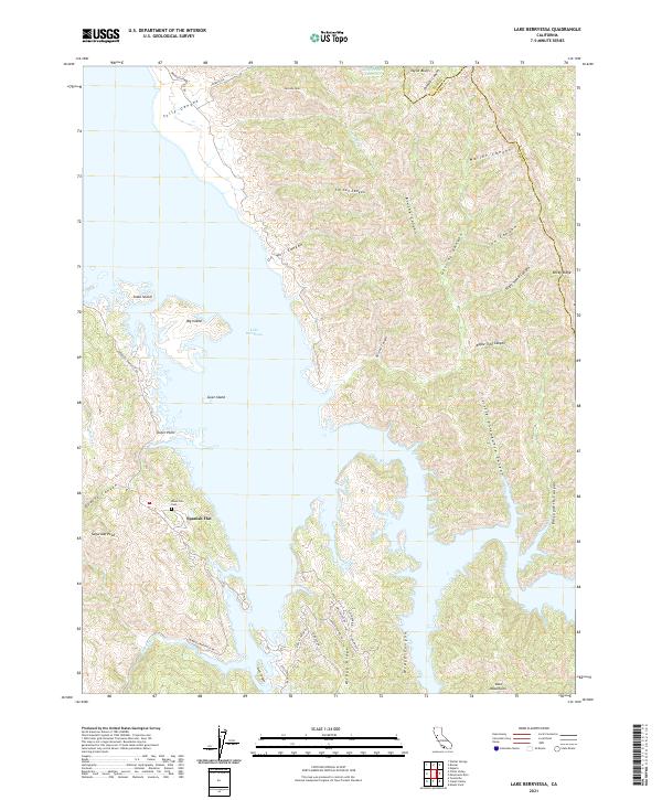 Lake Berryessa, CA — USGS 7.5-minute topo (2021)