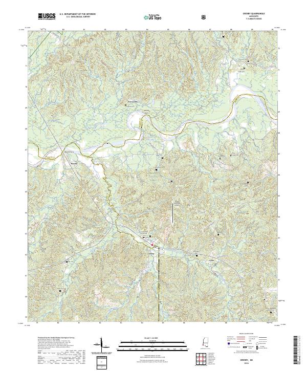 Crosby, MS — USGS 7.5-minute topo (2024)