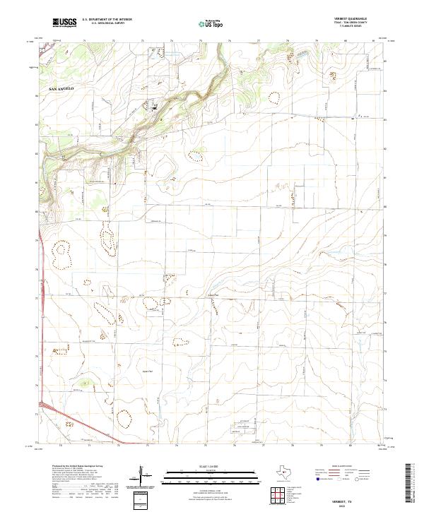 Veribest, TX — USGS 7.5-minute topo (2022)