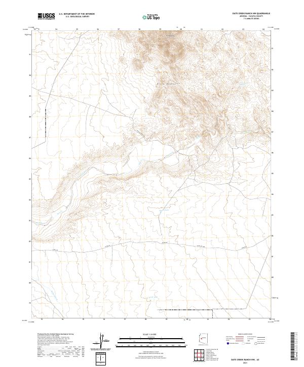 Date Creek Ranch NW, AZ — USGS 7.5-minute topo (2021)