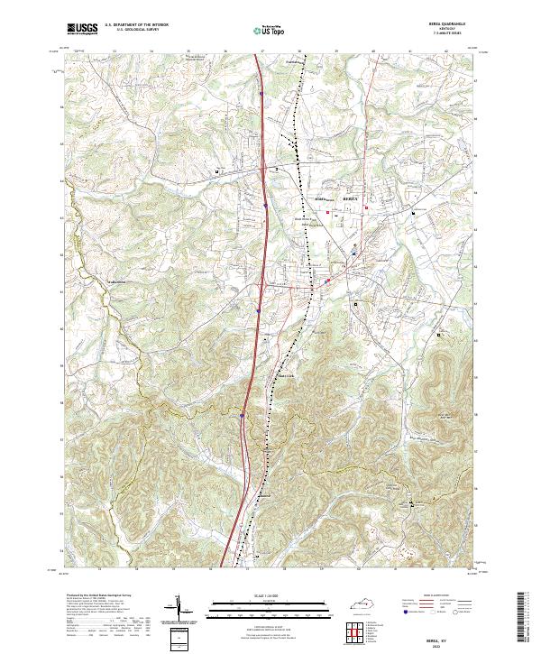 Berea, KY — USGS 7.5-minute topo (2022)